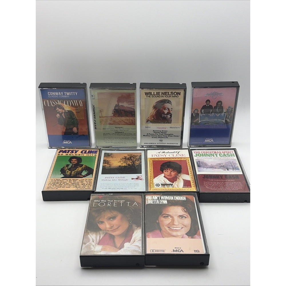 Analog mood 10 Cassette Tapes Mixed Lot, Willie Nelson, Folsom Prison